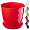 KADAX Pot de Fleurs 25 cm – en Plastique avec Soucoupe Intégrée, Pot de Plante pour Une Décoration Florale Moderne dans l'espace Intérieur (Rouge)