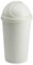 Optimal Products Plastic Bullet Bin 50/30 Litre Rubbish Waste Bins Kitchen Home Office Dustbin Flap Lid Recycling Indoor Storage Bins Trash Can (Cream, 50 L Litre)