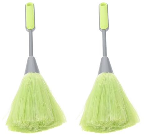 GARNECK 2 Unids Microfibra Delicado Plumero Cómodo Mango Antideslizante Lavable Cabezal de Plumero Herramienta de Limpieza Cepillo Removedor de Polvo para Computadora