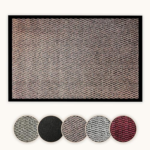 Bear & Panda - Dirt Trapper Door Mat - Indoor/Outdoor non-slip Washable Barrier Door Mat, Heavy Duty Entrance Rug Shoes Scraper, Super Absorbent Front Doormat Carpet (Dark Brown, 40 x 60 cm)