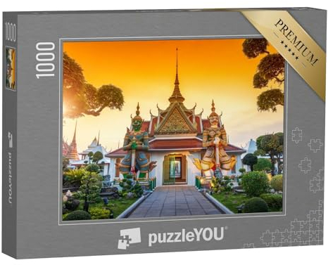puzzleYOU: Puzzle 1000 Teile „Wat Arun Tempel im Sonnenuntergang in Bangkok, Thailand“ – aus der Puzzle-Kollektion Bangkok, Thailand, Aus Aller Welt, Städte Weltweit