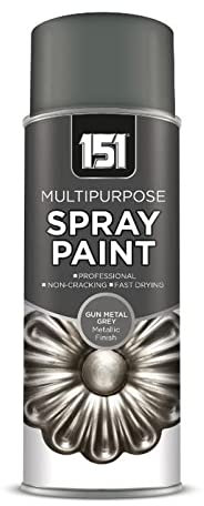 Swiss Signature 1 x 151 Metallic Gun Metal Grey Spray Paint 400ml - Multi-Purpose Use, Spray for Metal and Wooden Furniture, Ornaments, Decorative Items and Much More for Interior & Exterior