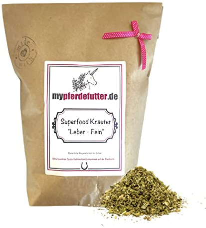 mypferdefutter Leber Kräuter für Pferde 100% Natur PUR - Pferdekräuter frei von Zusätzen für Dein Lieblingspferd (1000 g)