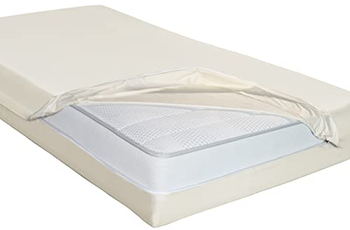 Softsan Encasing für Matratzen aus Bio Baumwolle | bis 25 cm Höhe | Schutzbezug für Allergiker| Anti Milben Schutzbezug | Weltneuheit | Viele Größen (140 x 200 x 25 cm)