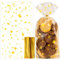 100 Stk 9.5x16cm Gold Sterne Cellophantüten Weihnachten Plätzchentüten Kekstüten Weihnachtstüten Klein transparent Zellophantüten Geschenktüten für Süßigkeiten Bonbon mit Twist Krawatten