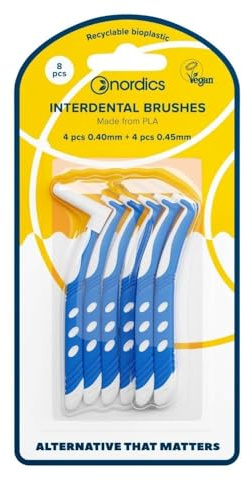 Öko Interdental Zahnbürsten L-Form PLA 4x0,4mm + 4x0,45mm