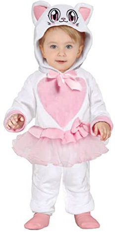Fiestas GUiRCA Costume da Gattino Rosa - Tuta Rosa con Cappuccio Gatto e Tutù per Bebé di 18-24 Mesi