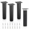 MixDora 4Pcs Adjustable Furniture Legs Black Metal Sofa feet Aluminum Alloy Couch Legs Wardrobe Foot Bed Feet Furniture Replacement Legs
