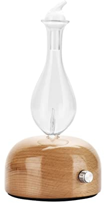 Zen’Arôme Diffuseur d’Huile Essentielle par Nébulisation Aurora - Nébulisateur à Froid Qui Conserve Les Vertus des HE pour l’Aromathérapie - Puissance Ajustable - en Bois FSC et Verre - Éclairage LED