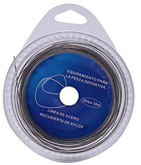 Socobeta 5 Tipos de Líneas de Pesca de Alambre de Acero para Pesca, 10 M, 7 Hilos Trenzados, Alambre de Acero para Pesca en el Mar Cubierto con Plástico, Línea de Pesca, Líder de Alambre,(30 lbs)
