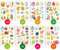 YIEUR 32 Blätter Ostersticker Osterhase Aufkleber，8 Style Osteraufkleber Oster Sticker Hase Küken Ostereier Osterdeko Frühling Deko für Kinder Scrapbooking Geschenk(blumen)