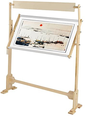 Cocoarm Cross Stitch Frame Embroidery Stand Embroidery Tapestry Scroll Frame Wooden Cross Stitch Frame Stand Adjustable Wood Frame Holder for Cross Stitch Needlework
