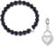 Philip Jones Faceted Black Onyx Gemstone Charm Bracelet Created with Zircondia® Crystals (choice of 15 charms) (Heart Lock)