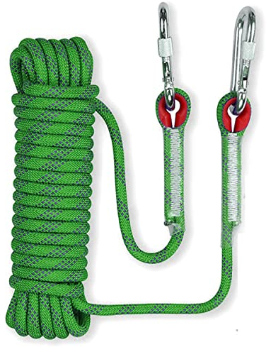 BLUNOA 12mm Statisches Kletterseil 10m(32ft) 50m(164ft) 100m(328ft) 200m(656ft) Abseilseil Für Feuerleiter Im Freien Für Canyoneering Rettungsarbeiten (Color : Green, Size : 12mm x 25m)