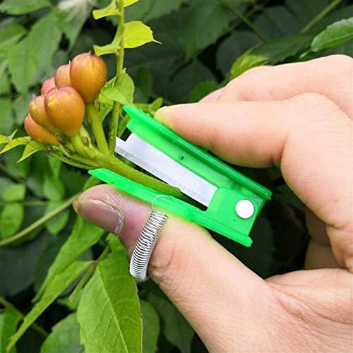 LSSEDA Garden Scissors,Hedge Shears,Pruning Shears,Cutting Blade Rings Finger Protector Mini Garden Fruit Picking Device Multifunction Thumb Safe Fruit Blade Tool