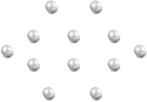 JEWSUN Brautschleier Hochzeitsschleier Gewichte Magnetische doppelseitige künstliche Perlen, Weiße runde Perle Silber Knopf, 8mm