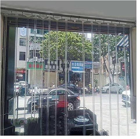 SYFXZZDS Faltender Türvorhang aus PVC-Streifen Transparent Wasserdicht Türvorhang Kunststoffstreifen PVC-Lamellenvorhang für Industrie, Garage (Size : 120x250cm)