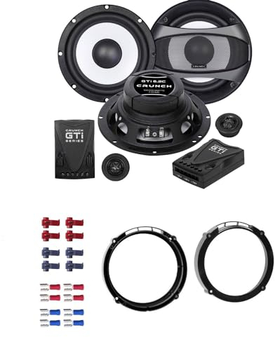 Crunch GTI 6.2C Lautsprecher mit Einbauset passend für Seat Leon 2005-2012 Türen vorne/hinten 400 Watt 165mm 2 Wege Kompo