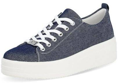 Remonte Damen Low-Top Sneaker D1C03, Frauen Halbschuhe,lose Einlage,Sportschuhe,Freizeitschuhe,Turnschuhe,Laufschuhe,schnürschuhe,blau (14),37 EU