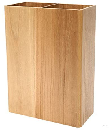Schirmständer aus Holz mit Zwei Schlitzen für den Innenbereich, Schirmständer mit Abnehmbarer Abtropfschale, Eimerregal für Gehstöcke/Golfschläger (Farbe: Hellbraun)