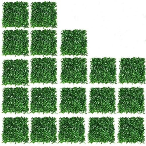 SUKORI 4–20 Stück künstliche Pflanzen, Gras, Wandpaneel, Buchsbaumhecke, Grün, UV-Schutz, grünes Dekor, Sichtschutz, Zaun, Hinterhof, Sichtschutz, Hochzeit