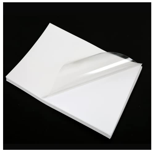 25 fogli di pellicola adesiva in vinile, 90% trasparente e impermeabile, per stampanti laser e a getto d'inchiostro, in vinile stampabile, per stampan