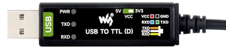 Waveshare Industrial USB to TTL (D) Serial Cable, FT232RNL Chip, Multi Protection Circuits, for Win7/8/10/11/Mac/Linux, with 4pin Header+SH1.0 3PIN Connector, for Raspberry Pi 5 Serial Port Debugging