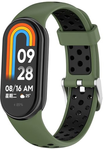 Th-some Cinturini per Xiaomi Band 8, Regolabile Silicone Cinturino di Ricambio, Sportivo Braccialetto Ricambio Compatibili