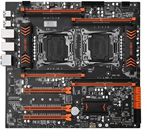 Carte mère pour ordinateur X99-F8D LGA2011-3 avec double prise CPU M.2 NVMe/NGFF SSD Slot 8 DDR4 DIMM 2 ports Ethernet Giga USB 3.0 Carte mère