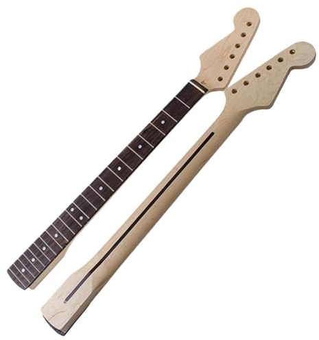 LVYUDS Mano Izquierda Mástil de Guitarra, 22 Trastes 2.2 Pulgadas Ancho Arce Mástiles de Guitarra Eléctrica, Palosanto Diapasón para ST Guitarra Bajo Piezas Reemplazo