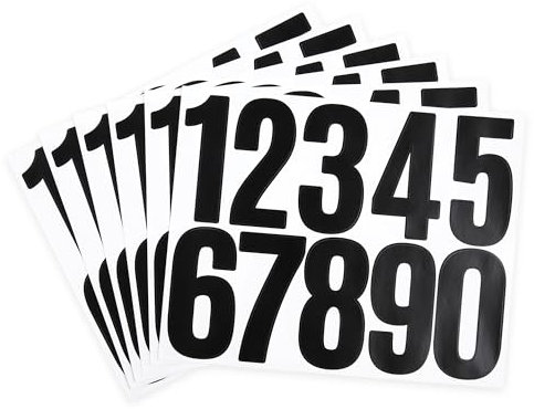 HASWARE Mailbox Numbers: 6 Sheets Number Stickers - Waterproof and Self Adhesive for Address, Sign, Door (3 Black 60 Pcs)