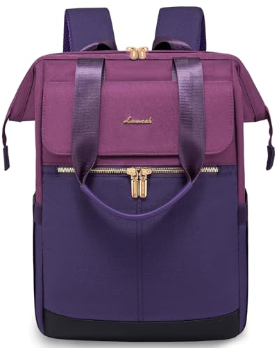 LOVEVOOK Zaino Da Donna Viola, Zaino Da Lavoro Zaino Da Città Moderno, Zaino Scuola Zaino Donna Elegante Zaino Da Giorno Borsa 2 In 1, Borsa Da Lavoro Da 15,6 Pollici Per Università, Viola E Blu