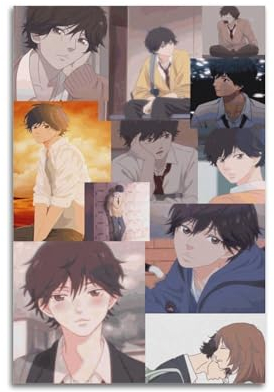 Ästhetisches Anime-Poster Ao Haru Ride Blue Spring Ride, niedliches Filmposter auf Leinwand, Wandkunst, Dekor, Wohnzimmer, Schlafzimmer, Dekoration, Poster, 50 x 75 cm, ungerahmter Stil