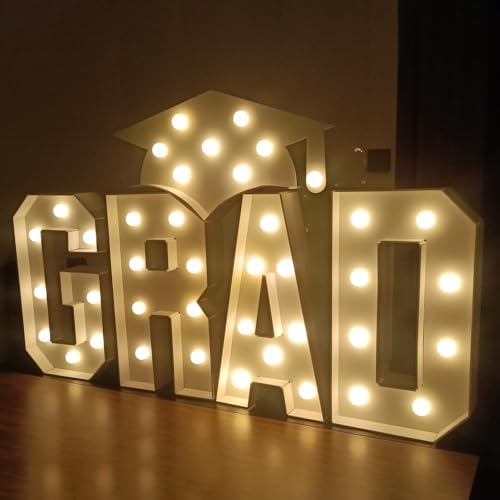 BiiKoon 2Ft Festzelt-Leuchtbuchstaben Grad, Großer Festzelt-Buchstabe, Große Mosaik-Buchstaben, Grad-Leuchtbuchstaben, Gaint-Buchstaben for Abschlussdekorationen 2024