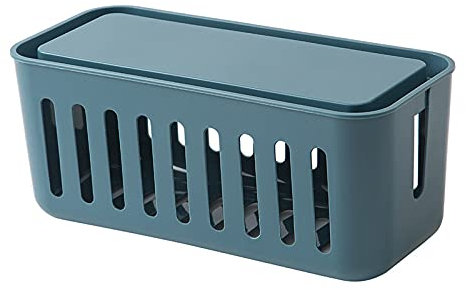 Cable Management Box, Cable Storage Box Cord Organizer Extension Cable Box to Hide Wires Power Strips USB Hub Router for Desktop Home Office(Blue)
