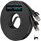 Cable Ethernet 15 Metros, Cat 6 Cable LAN Alta Velocidad Cable de Red 15m Plano 1Gbps - RJ45 15m Largo Gigabit Negro Cable de Internet para Switch Rúter