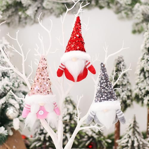 3 Stück Weihnachtswichtel Wichtel Figuren Weihnachten Dekoration Weihnachtsdeko Weihnachten Deko Wichtel Klein Skandinavisch Wichtel Anhänger Weihnachtsschmuck Christbaum Figuren Anhänge (07)