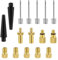 NQEUEPN 16pcs Bicycle Valve Adapter Set, Brass Bike Tire Valve Adapter with Ball Pump Needles Inflation Nozzle Air Inflator Adaptor Bike Pump Tool for Presta Schrader Inflatable Toys
