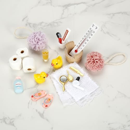 Wichtel Zubehör 20pcs Miniatur Wichtelzubehör Bade-Set Wichtel Zubehör Weihnachten Weihnachtswichtel Zubehör Miniatur Wichtel Zubehör Wichtelstreiche Zubehör