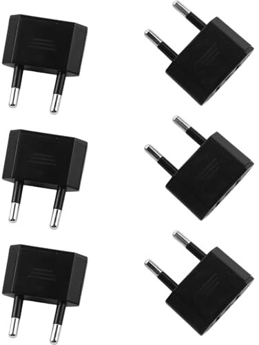 Xmart 6 Pezzi Adattatore Presa Giapponese A 2 Pin Nero Applicabile A Adattatore Presa Americana Italiana Europa/Germania/Francia/Spagna Adattatore Universale da Viaggio