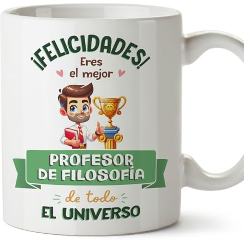 MUGFFINS Tazas para PROFESOR DE FILOSOFÍA hombre - En Español - Mejor Universo Trofeo - 11 oz / 330 ml - Regalo original y divertido