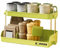 Étagère pour tasses à café, étagère à café à 2 niveaux, organiseur de bar à café, support de tasse pour cuisine, comptoir de cuisine, support de tasse à café