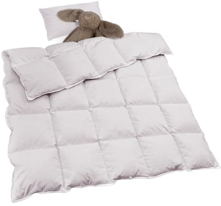 zzlamb Warme Baby-Steppdecke, kleine Bettdecke, Kleinkind-Daunendecke, Kinderbettdecke, leicht, weich, geräuschlos, Baumwoll-Mischgewebe, daunendicht, maschinenwaschbar, nebliger Lavendel, 104,1 x