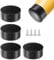 M METERXITY 4-Pack Handrail End Caps, 1.97 Inch/50mm Inner Diameter Stainless Steel Round Handrail End Caps for Furniture/Stair, Guardrail Tube End Cover [Black]