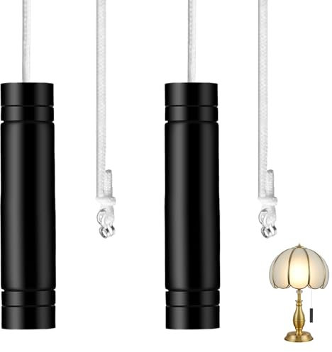 Black Bathroom Light Pull Cord,2Pcs Light Pull Cord,Pull Cord Light Switch Bathroom,with 150cm Black Light Pull Cord Handle,Bathroom Pull Cord,Light Pulls for Bathroom Toilet Ceiling Light Fan Switch