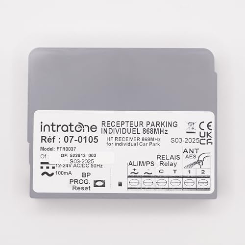 INTRATONE - Récepteur HF 07-0105 pour Parking Individuel, Portail Motorisé et Porte de Garage - Compatible Télécommandes HF Intratone + 1 Porte-clés DOMOBIP