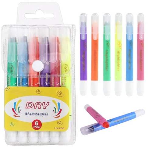 Bibel Textmarker Set Kinder, 6 Farben Gel Textmarker Bibel Marker Stifte Pastell Highlighter Stift No Bleed Dry Fast Ungiftige zum Hervorheben von Tagebuch, Bibel oder Notizbuch in Schule, Büro