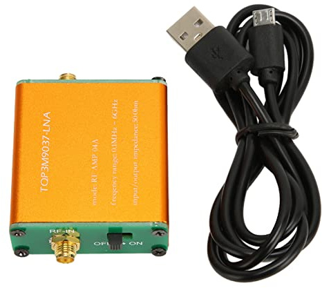 Phefop Amplificador de bajo Ruido Módulo de LNA, Amplificador de RF de 0.1MHz-6GHz con Ganancia de 20dB, +35dbm IP3, 50 Ohmios para SDR, Radioafición, (Envío con batería de iones de litio de 2500 mAh)