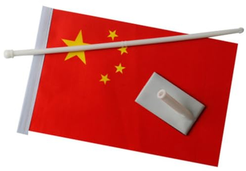 POPETPOP Kleine Chinesische Klebefahnen aus Polyester 5 Stück Rot Autoaufkleber für Auto und Schreibtisch Partydekorationen Tragbar