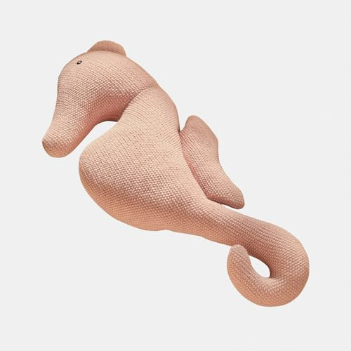 Loberon Stofftier Bubbilo - Niedliches Seepferdchen - Gehäkelter Look - Weiche Haptik - Kuscheltier - Baumwolle, rosa